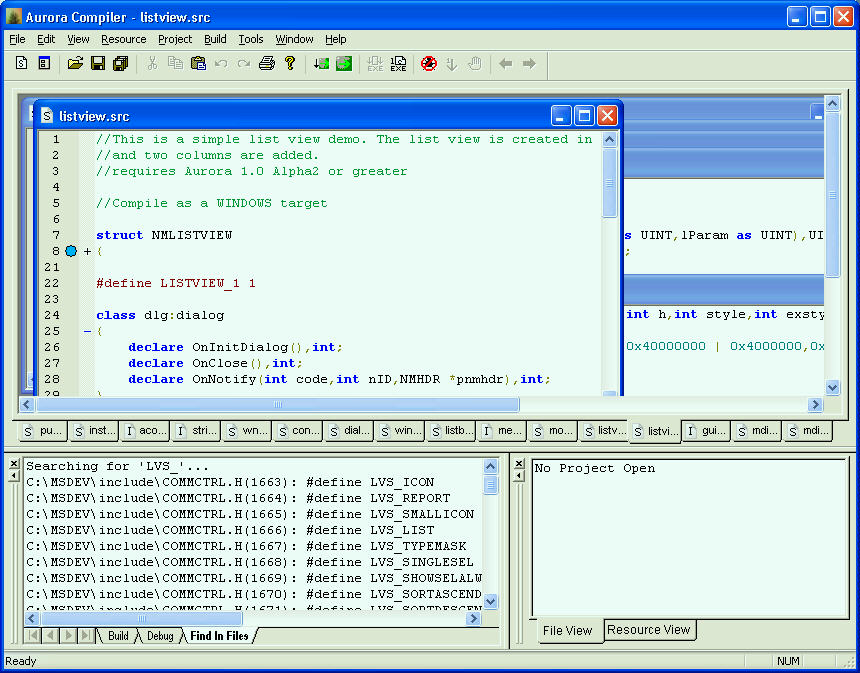 Aurora IDE screenshot